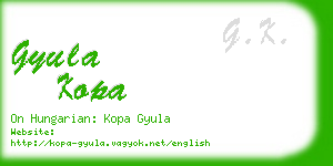 gyula kopa business card